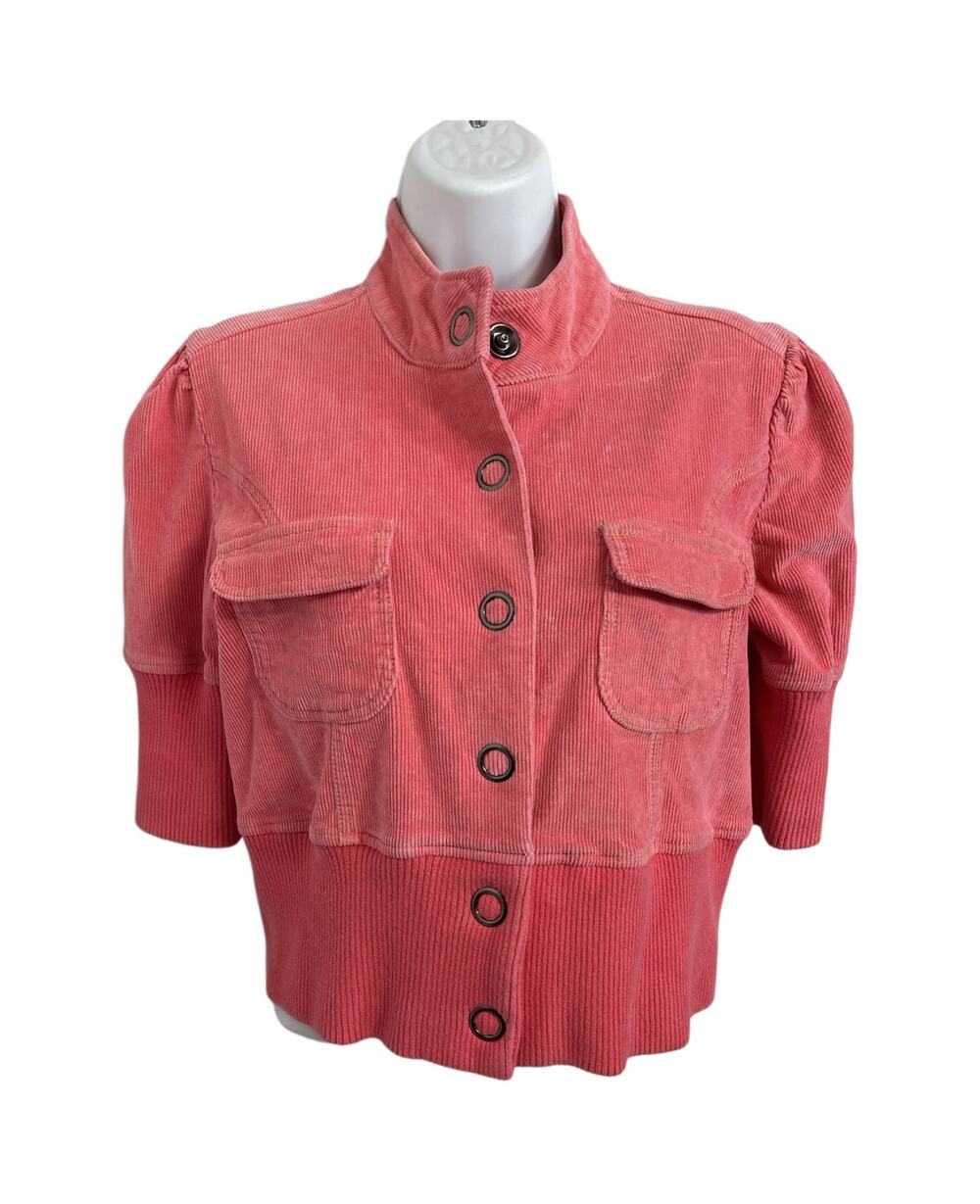 Tulle Anthropologie Corduroy Crop Jacket Y2K Whimsigoth Cottagecore Pink Size L
